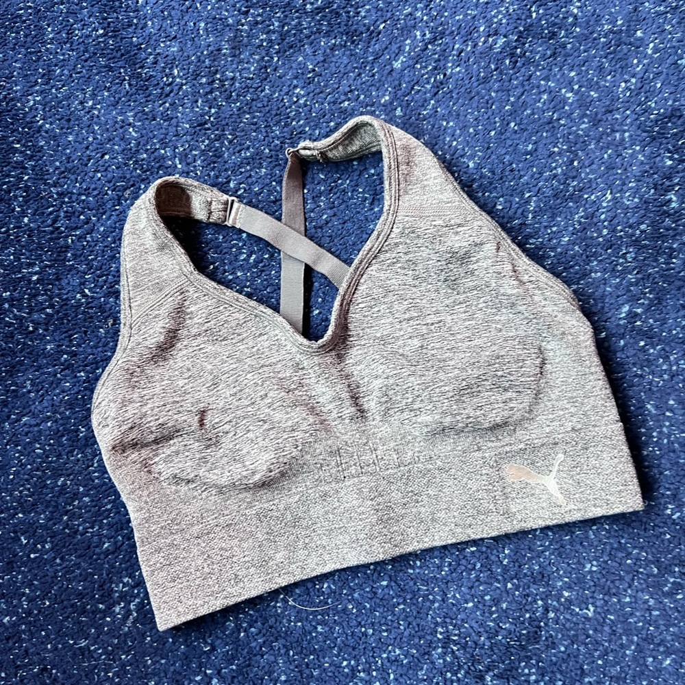 Puma - NEW small sports bra - no underwire adjustable straps gray/heather